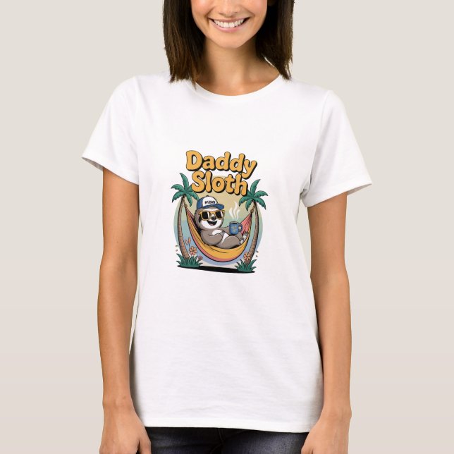 T-shirt Cut Daddy Sloth Father (Devant)