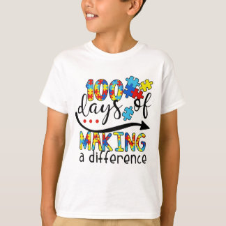 T-shirt Cute 100 Days Making A Difference Puzzle Inclusion