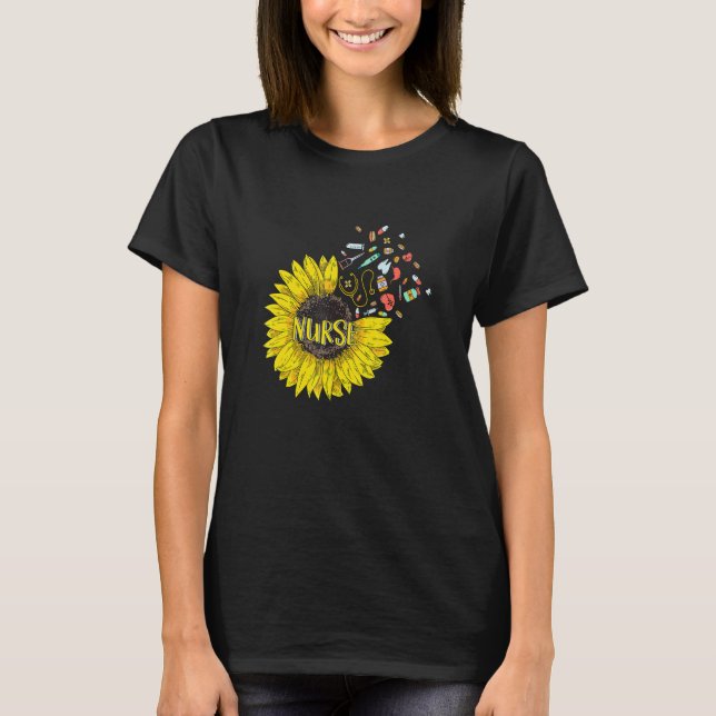 T-shirt Cute 100th Day Of School Nurse With Nurse Pattern (Devant)