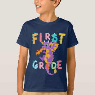 T-shirt Cute 1re GRADE Dinosaur Squad École garçons enfant