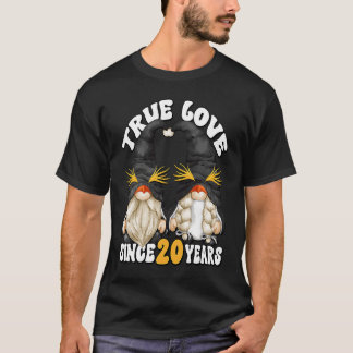 T-shirt Cute 20th Wedding Anniversary Gnomes For Penguin M
