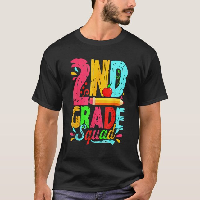 T-shirt Cute 2nd Grade Squad Back To School First Day Of S (Devant)