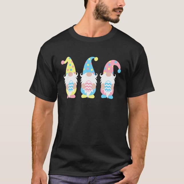 T-shirt Cute 3 Gnomes de Pâques Oeufs de Printemps Pastel  (Devant)