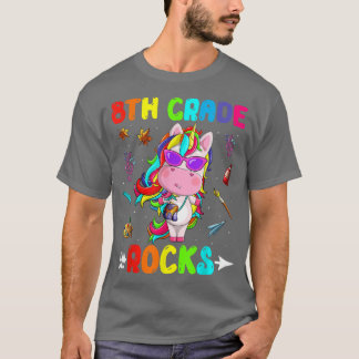 T-shirt Cute 8th Grade Rocks Unicorn Bienvenue Retour À Sc