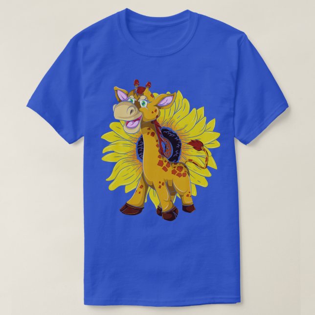 T-shirt Cute Afrique Amoureux des animaux Fleur Jaune Tour (Design devant)
