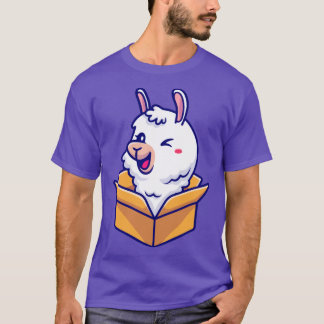 T-shirt Cute Alpaca En Carton Box