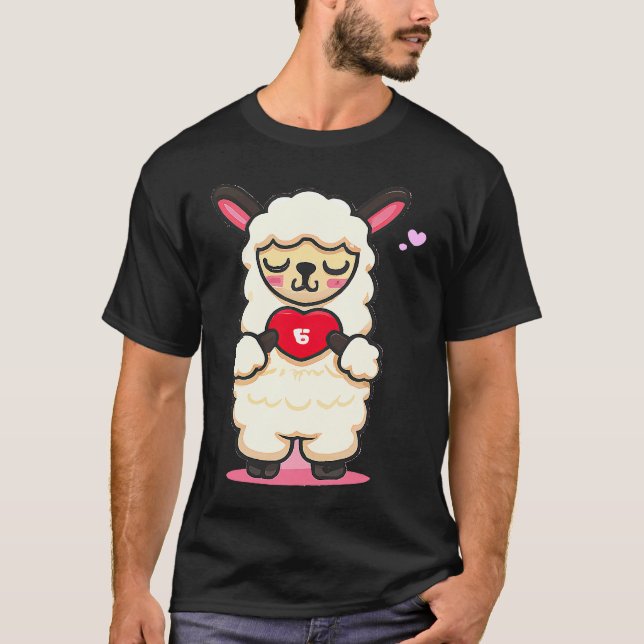 T-shirt cute Alpaca Lama love for Woman for valentineu2019 (Devant)