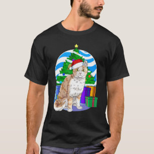 T-shirt Cute American Curl Cat Père Noël Décor Arbre de No