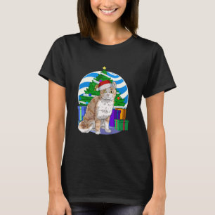 T-shirt Cute American Curl Chat Père Noël Noël