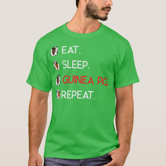T-shirt Cute and Funny Eat Sleep Guinea Pig Repeat T