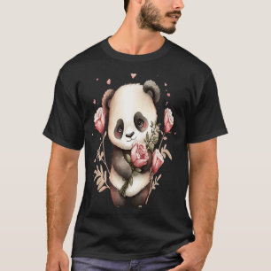 T-shirt Cute animal Fille panda valentine jour femmes pand