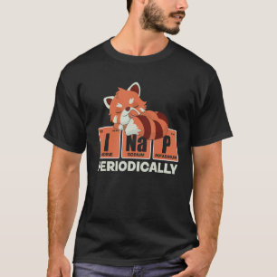 T-shirt Cute Animal Periodic Table Nap Pajama Sleeping Red
