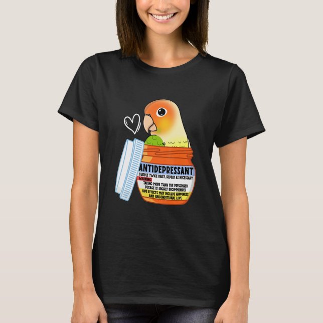 T-shirt Cute Antidepressant Parrot I Green Cheek Pineapple (Devant)