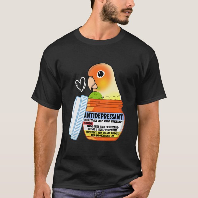 T-shirt Cute Antidepressant Parrot I Green Cheek Pineapple (Devant)