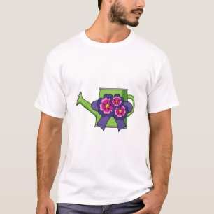 T-shirt Cute arrosage canne avec Bouquet de fleurs