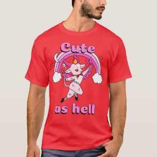 T-shirt Cute As Hell Kawaii Baphomet Pastel Goth Emo Pun