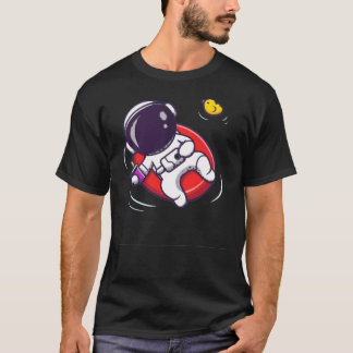 T-shirt Cute Astronaut Se Détendre Dans Une Piscine