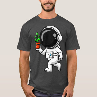 T-shirt Cute Astronaut Tenant Le Plante Dans Un Dessin En 