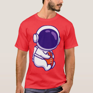 T-shirt Cute astronaute jouant au rugby