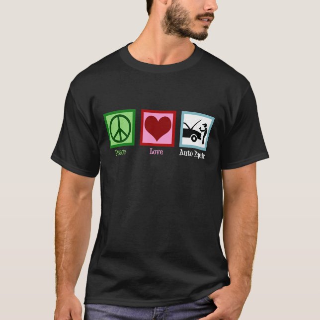 T-shirt Cute Auto Réparer Magasiner Véhicule Mécanique (Devant)