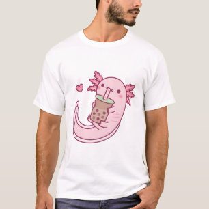T-shirt Cute Axolotl Aime Le Thé Bubble