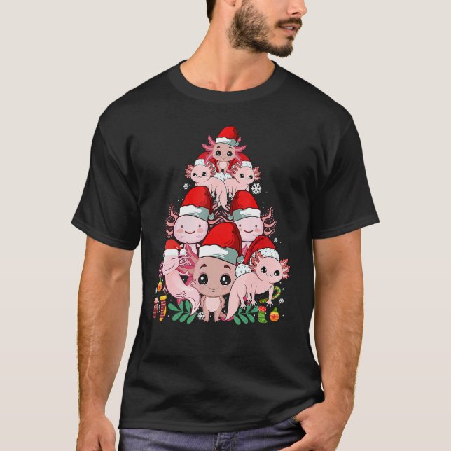 T-shirt Cute Axolotl Christmas Tree For Axolotl  Xmas Pjs (Devant)