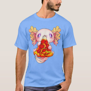 T-shirt Cute Axolotl Eating Pizza Snacks Axolotl Kawaii Pa