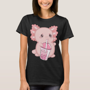T-shirt Cute Axolotl Japonais Fraise Lait Anime rose K