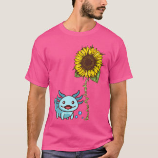 T-shirt Cute Axolotl Tournesol Mexicain Marche Poisson Ble