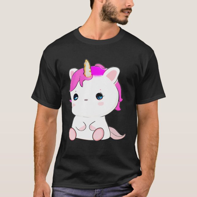 T-shirt Cute Axolotl Unicorn Cat Illustration (Devant)