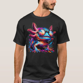 T-shirt Cute Axolotl Vintage Coloré Axolotl Art Avec Solei