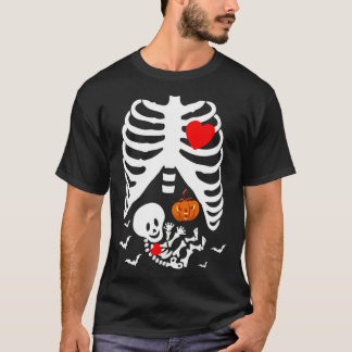 T-shirt Cute Baby Skeleton Pregnancy Announcement Happy Ha