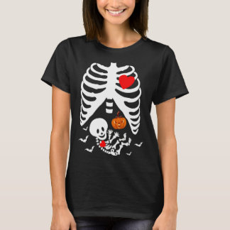 T-shirt Cute Baby Skeleton Pregnancy Announcement Happy Ha