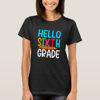 T-shirt Cute Back To School Hello Sixth Grade First Day Of