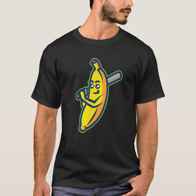 T-shirt Cute Bananas Holding Baseball Bat For Baseball (Devant)