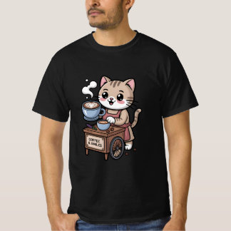 T-Shirt Cute Barista Cat Coffee Lover