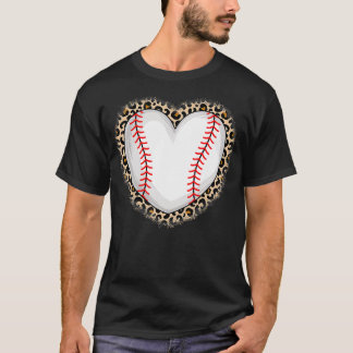 T-shirt Cute Baseball Heart Baseball Aime Femmes Filles