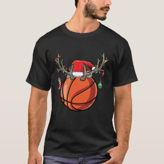 T-shirt Cute Basketball Player Reindeer Deer Boys Christma