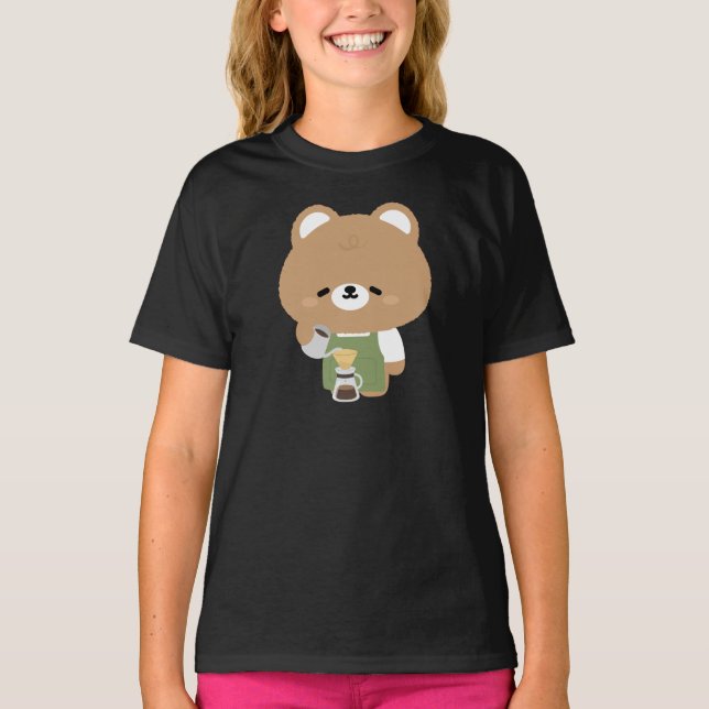 T-shirt Cute Bear Barista (Devant)