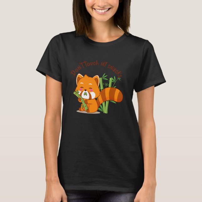 T-shirt cute bear eating bamboo (Devant)