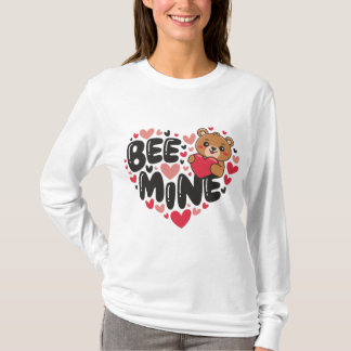 T-shirt Cute Bee Mine Teddy Bear Valentine's Day