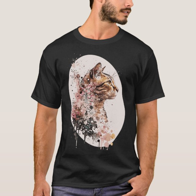 T-shirt Cute Bengale Chat Japonais Fleur de cerisier Sakur (Devant)