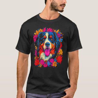 T-shirt Cute Bernese Mountain Dog Flowers