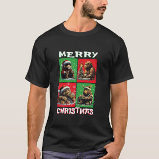T-shirt Cute Bigfoot Père Noël Animaux Amoureux Joyeux Noë