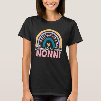 T-shirt Cute Blessed To Be Called Nonni Rainbow Mother s D
