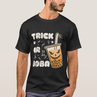 T-shirt Cute Boba Bubble Tea Effrayant Halloween Citrouill