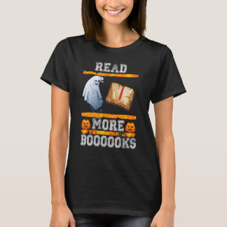 T-shirt Cute Booooks Ghost Read More Books Funny Teacher H