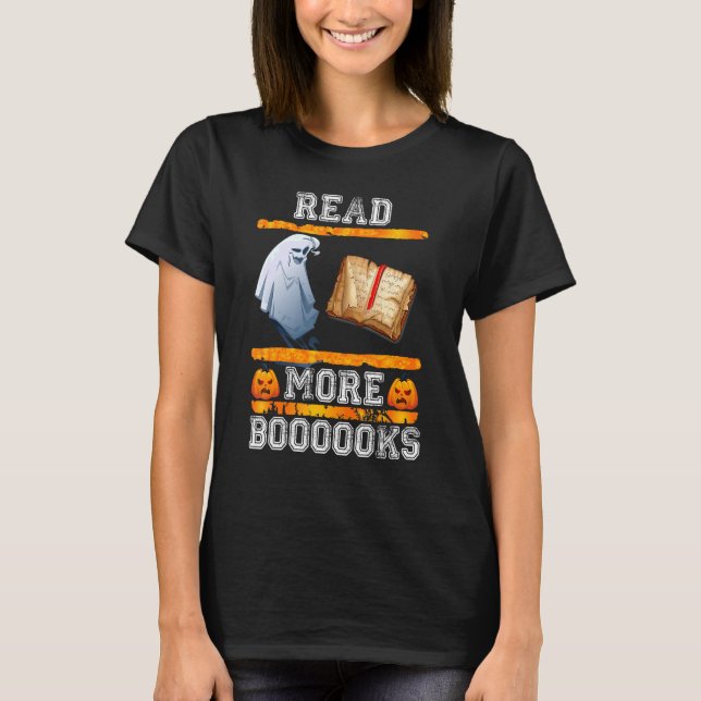 T-shirt Cute Booooks Ghost Read More Books Funny Teacher H (Devant)