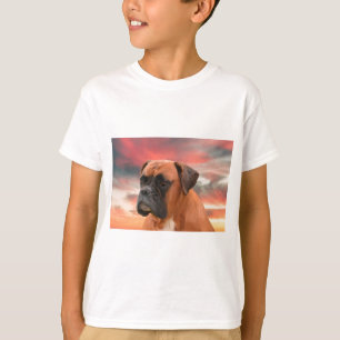T-shirt Cute Boxer Dog Eau Couleur Huile Peinture Art