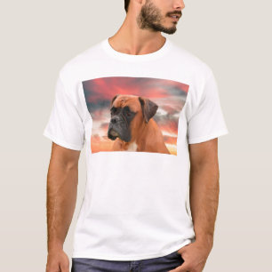 T-shirt Cute Boxer Dog Eau Couleur Huile Peinture Art